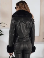 Dámská kožená bunda s kožešinou černá Dstreet model 21991892 - FashionStreet