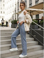 Dámske široké džínsy modré FashionStreet UY2986