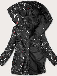 Čierna dámska vzorovaná bunda (7720)