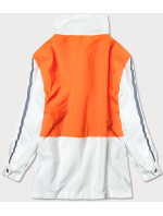 Bielo/oranžová dámska bunda vetrovka (AG3-010)