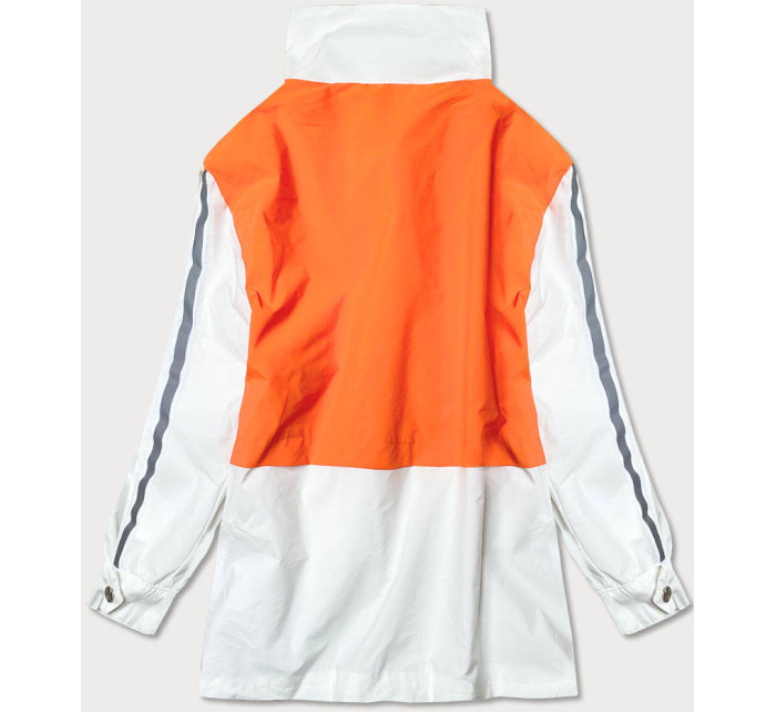 Bielo/oranžová dámska bunda vetrovka (AG3-010)