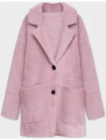 Krátký vlněný přehoz přes typu alpaka v růžové barvě model 18059155 - MADE IN ITALY