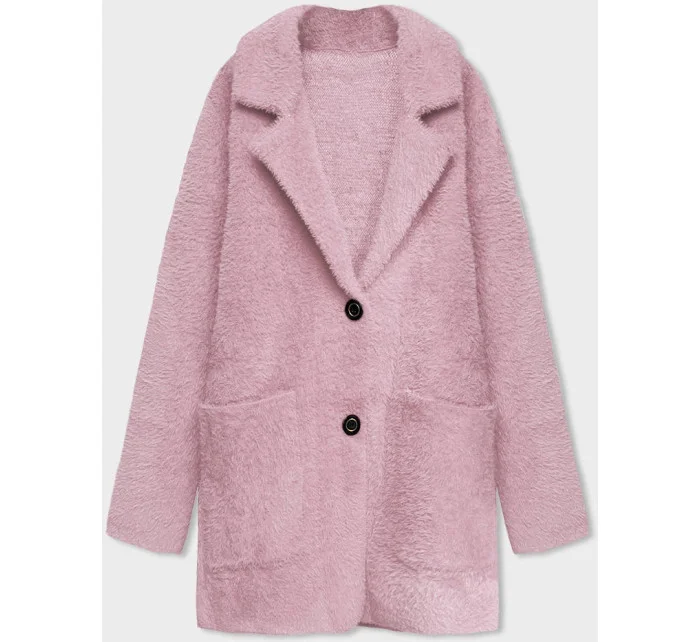 Krátký vlněný přehoz přes typu alpaka v růžové barvě model 18059155 - MADE IN ITALY