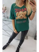 model 18746364 zelená halenka s potiskem - K-Fashion model 18746364 zelená halenka s potiskem - K-Fashion