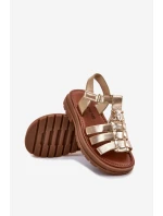 Dívčí sandály s detailem zlaté model 21700992 - Boto Dívčí sandály s detailem zlaté model 21700992 - Boto
