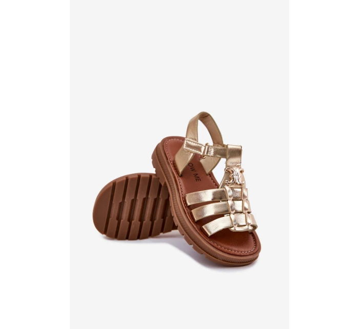 Dívčí sandály s detailem zlaté model 21700992 - Boto Dívčí sandály s detailem zlaté model 21700992 - Boto