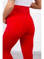Dámske bavlnené tehotenské nohavice 19975 Červená - Kesi
