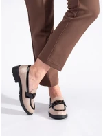 Exkluzívne dámske hnedé mokasíny na podpätku Exkluzívne dámske hnedé mokasíny na podpätku