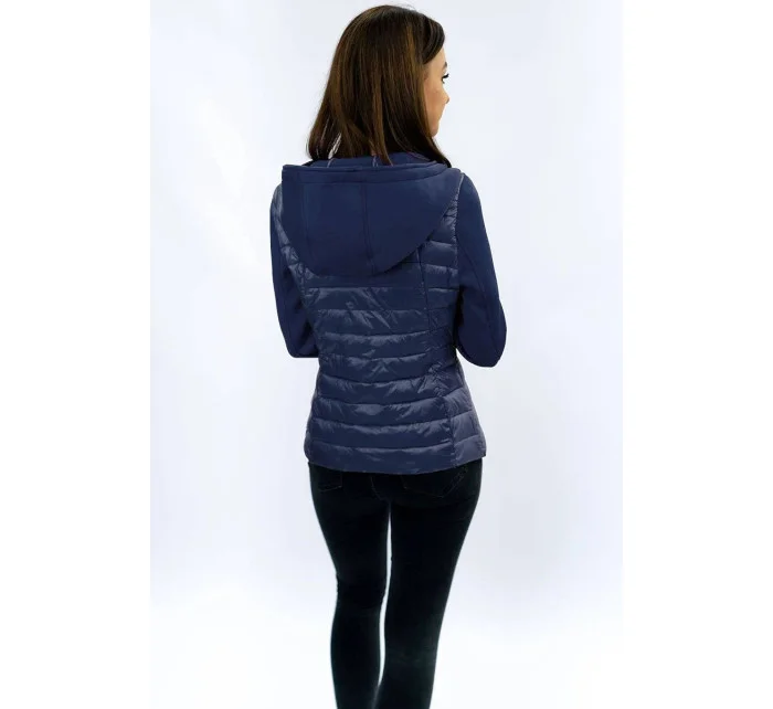 Tmavo modrá prešívaná bunda s neoprénom (B1062-30)