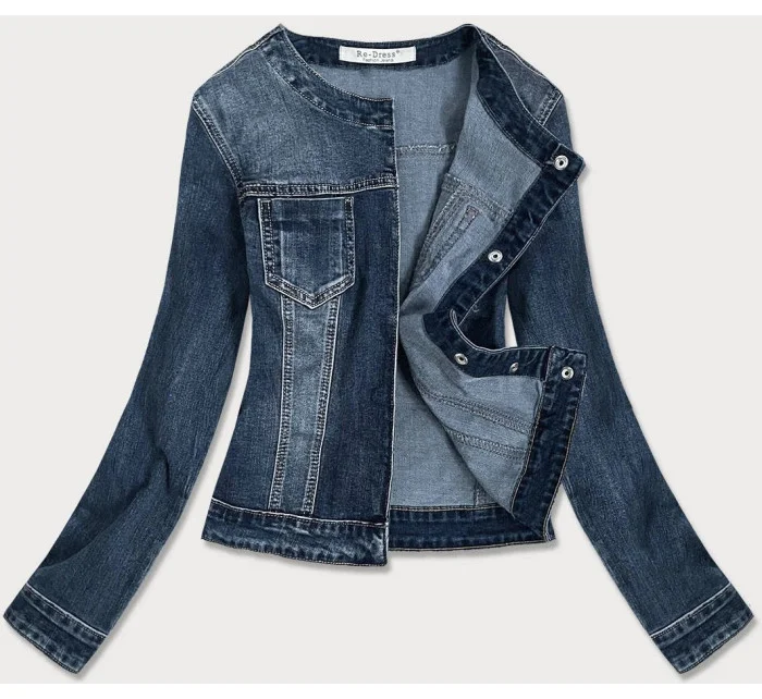 Tmavo modrá krátka dámska džínsová bunda (C062) Tmavo modrá krátka dámska džínsová bunda (C062)