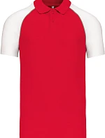 Kariban K 226 Baseballové polo tričko z piké 20.K226 červená/svetlošedá/biela