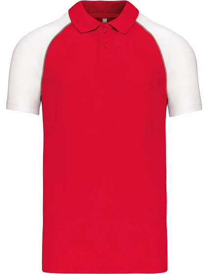 Kariban K 226 Baseballové polo tričko z piké 20.K226 červená/svetlošedá/biela Kariban K 226 Baseballové polo tričko z piké 20.K226 červená/svetlošedá/biela