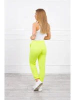 Bavlněné kalhoty žluté neonové