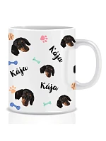 Personalizovaný klasický biely keramický hrnček s objemom 300 ml s motívom domácich miláčikov
