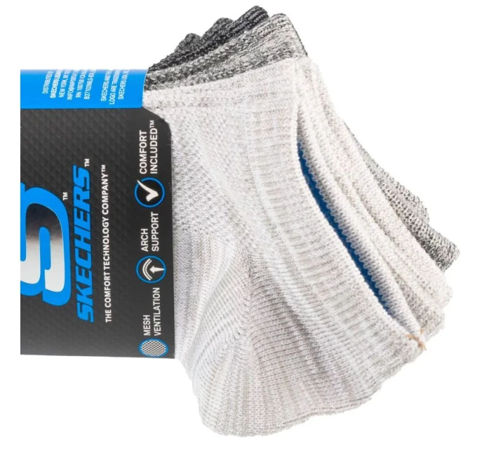 6ks Chlapecké ponožky bez froté Grey model 21387740 - Skechers 6ks Chlapecké ponožky bez froté Grey model 21387740 - Skechers