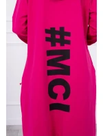 Fuchsiová bunda s potiskem nadměrné velikosti Fuchsiová bunda s potiskem nadměrné velikosti