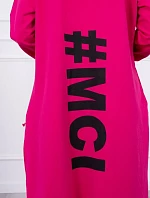 Fuchsiová bunda s potlačou nadmernej veľkosti