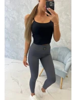 Pruhované legíny v grafitovej farbe