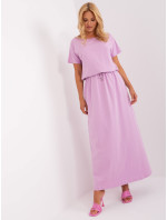 Svetlo fialové základné letné šaty s vreckami