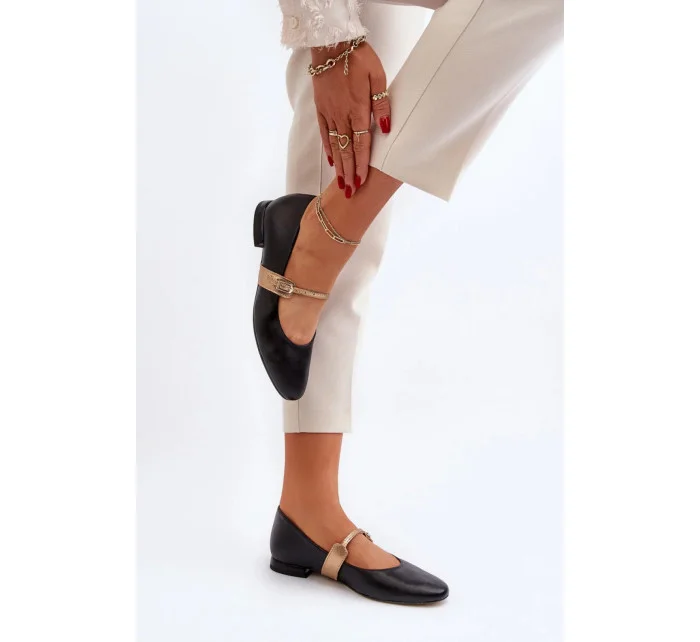 Balerínky 2774 čierno-zlaté - Krok vo veľkom štýle