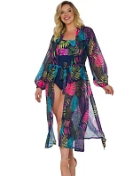 Dámske pareo 14 D81SZ-44 čierne s listami - Self