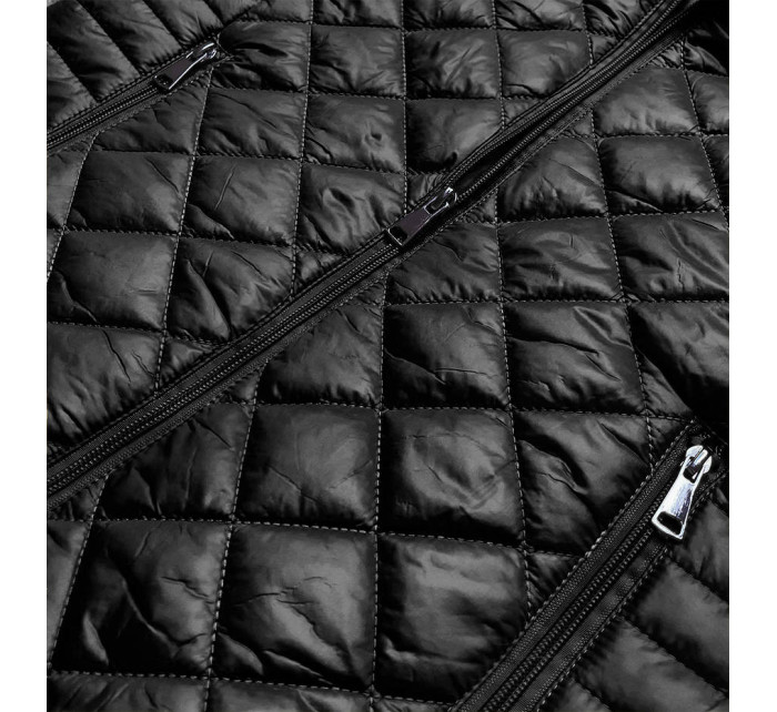 Černá prošívaná dámská bunda s kapucí model 15856210 - Ann Gissy