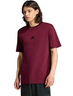 Pánské tričko adidas Essentials Small Logo Single Jersey, vínové, KF2403