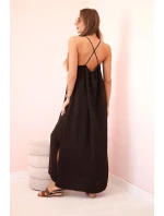 Dlhé šaty bez ramienok hnedé Dlhé šaty bez ramienok hnedé