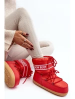 Damskie Wiązane Śniegowce Czerwone Soia