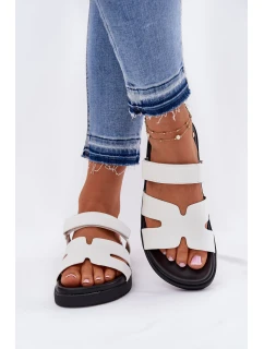 Klapki Damskie Z Rzepem Vinceza 17401 Białe