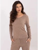 Sweter SM SW model 21771768 ciemny bezowy - FPrice Sweter SM SW model 21771768 ciemny bezowy - FPrice