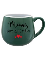 MAMI, ĎAKUJEM, ŽE ŤA MÁM! - zelený keramický hrnček 300 ml MAMI, ĎAKUJEM, ŽE ŤA MÁM! - zelený keramický hrnček 300 ml