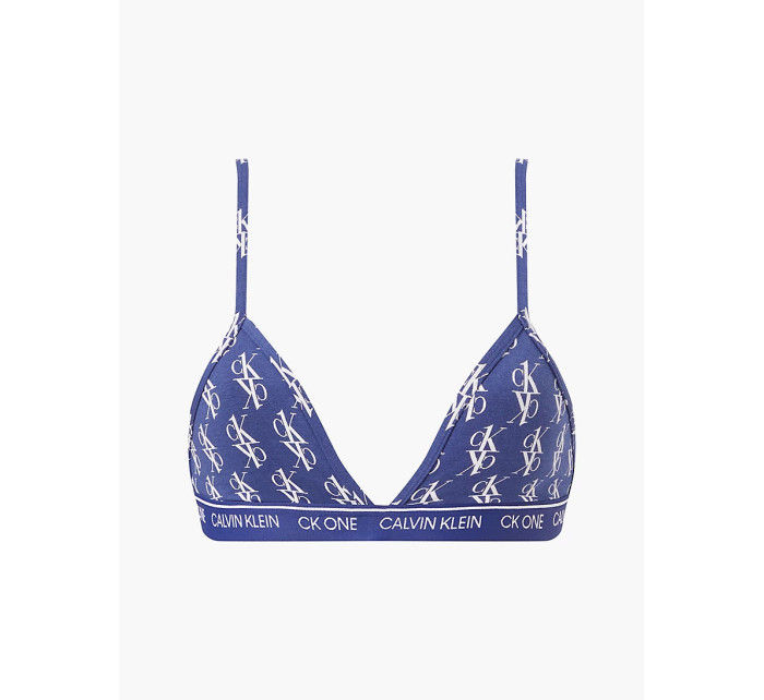 Trojuholníková bralette s logom QF5953 - X00 - Modrá s bielym logom - Calvin Klein