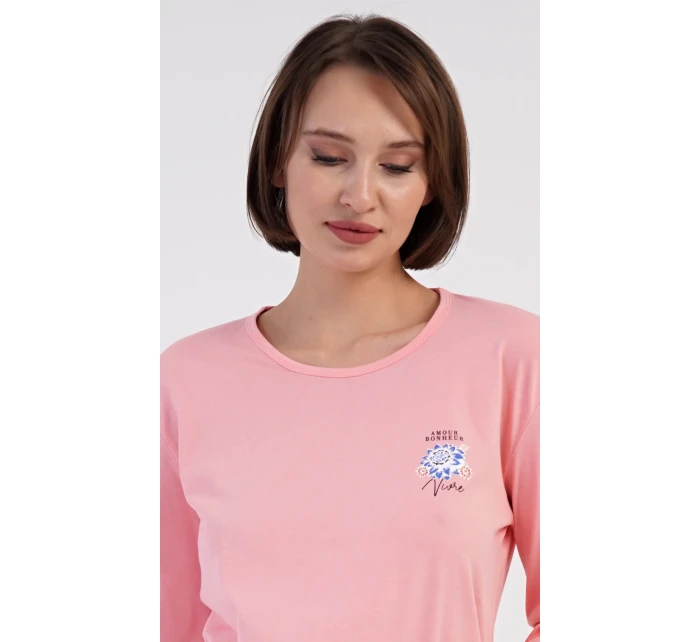 Dámske dlhé pyžamo Kvety Dámske dlhé pyžamo Kvety