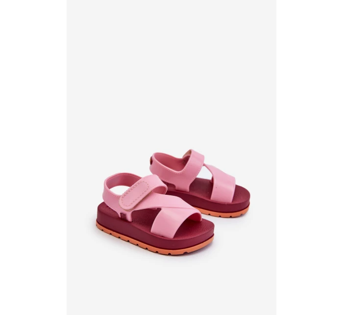 Dziecięce Sandałki Na Rzep Pachnące ZAXY LL385001 Różowe