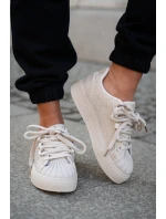 Sneakersy Damskie Ze Zdobieniem Na Platformie Beżowe Eanneth Sneakersy Damskie Ze Zdobieniem Na Platformie Beżowe Eanneth