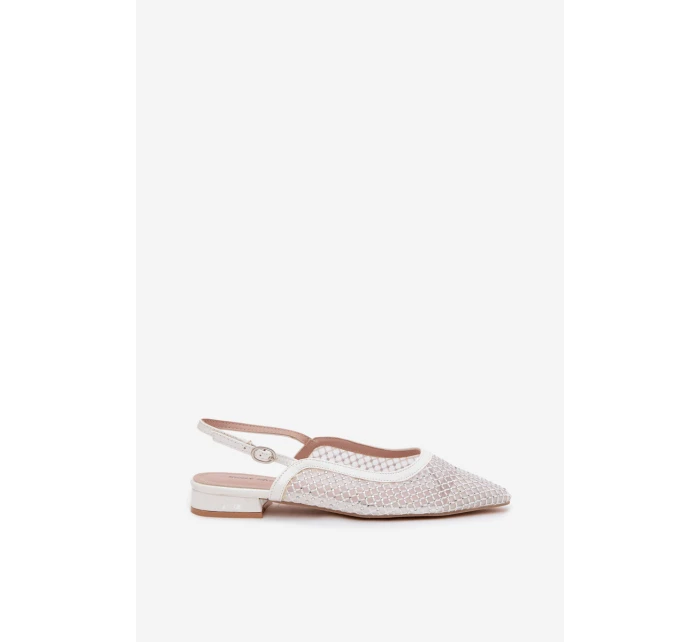Síťované baleríny s patou bílé model 22032126 - Boto