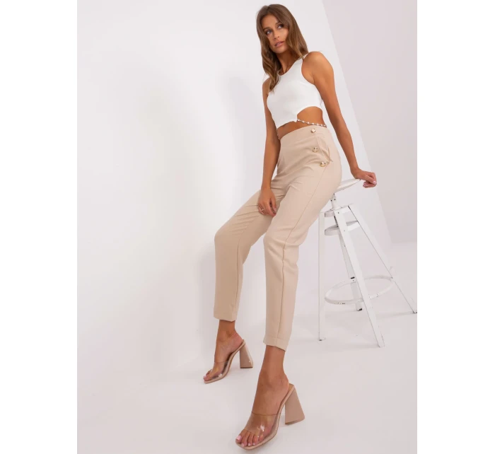Spodnie TW SP model 18728137 jasny beżowy - FPrice Spodnie TW SP model 18728137 jasny beżowy - FPrice