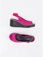 Dámske sandále na podpätku FL1628 Fuchsia - GOODIN