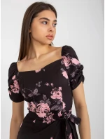 Dámské šaty LK SK model 21893574 Černá s růžovou vzor - FPrice