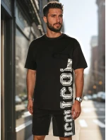 Pánsky čierny set s potlačou FashionStreet AX0802