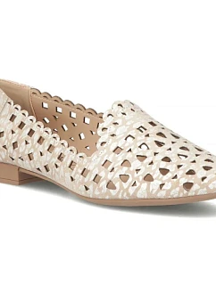 Dámske béžové kožené šnurovacie čižmy Filippo DP7710