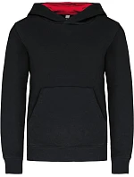 K 453 Dětská kontrastní mikina s kapucí model 22509461 black/red - Kariban