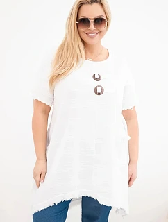 Dámske bavlnené šaty nadmernej veľkosti s dlhším chrbtom a vreckom