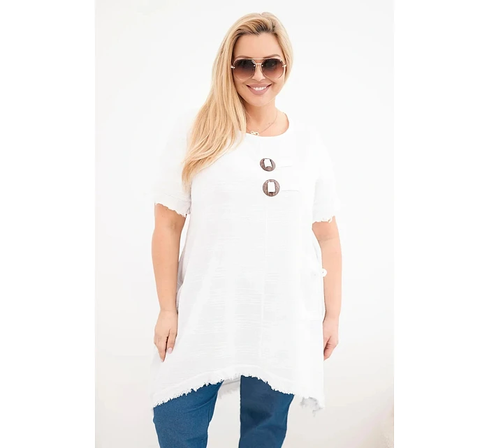 Dámske bavlnené šaty nadmernej veľkosti s dlhším chrbtom a vreckom