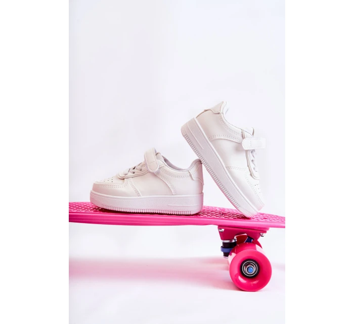 Dziecięce Buty Sportowe Na Rzepy Białe Elike