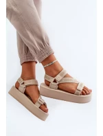 Dámské sandály na platformě Big Star model 21652658 béžové - Big Star Shoes Dámské sandály na platformě Big Star model 21652658 béžové - Big Star Shoes