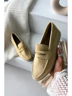 Dámské mokasíny z eko semiše žluté Renelia