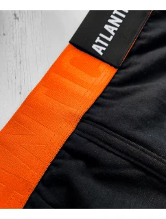 Pánske boxerky ATLANTIC PREMIUM s mikromodalom - čierna/oranžová