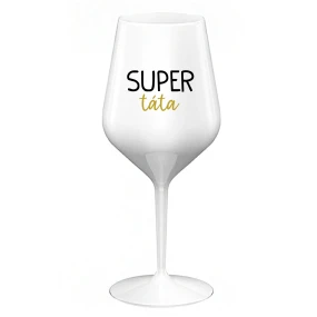 SUPER TÁTA - bílá nerozbitná sklenice na víno 470 ml SUPER TÁTA - bílá nerozbitná sklenice na víno 470 ml